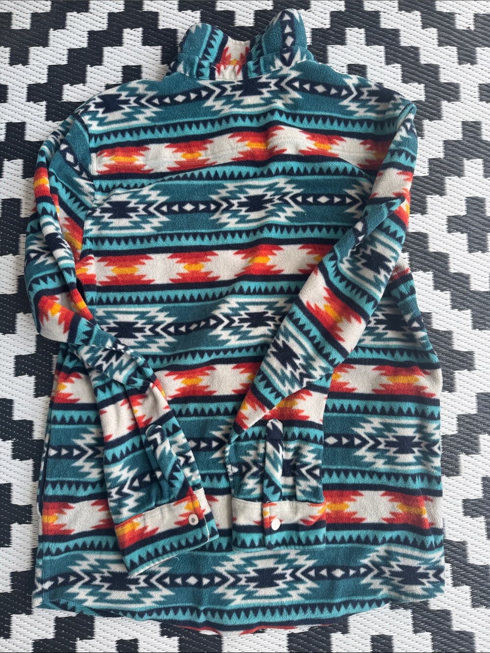 RF BRAND Southwest-Pattern Snap-Front Fleece Shacket - L - Picture 5 of 9